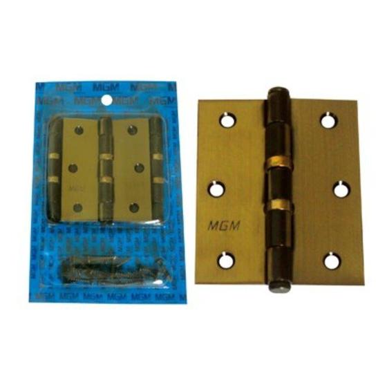 Imagem de Dobradiça C/ Anel Oxidada Para Porta 3,5 x 3 Kit C/ 6 Unidades