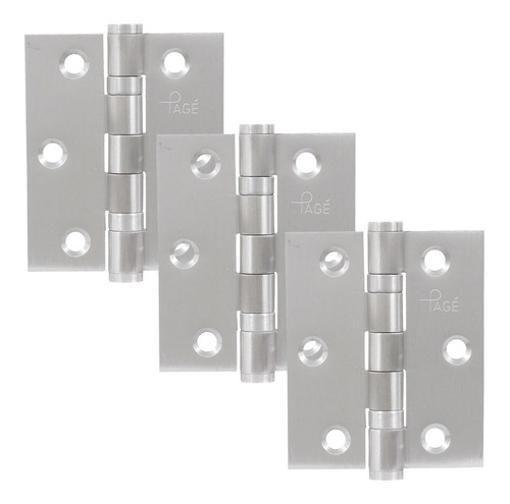 Imagem de Dobradiça Cromada - Porta Com Rolamento - Até 25Kg 3 Peças