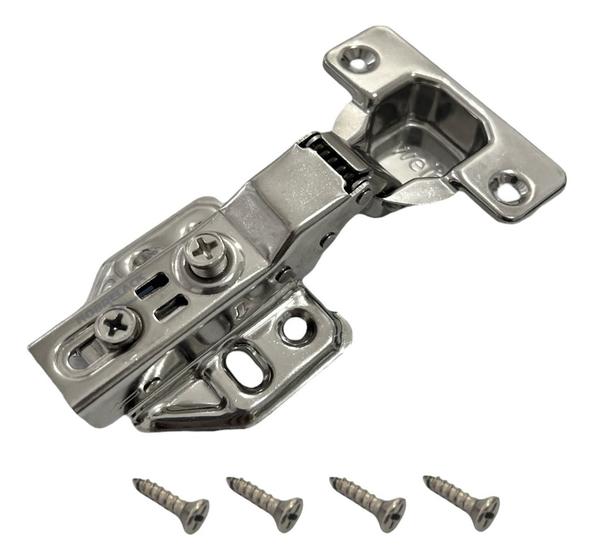 Imagem de Dobradiça Inox Com Amortecedor Suave Soft Close Curva C/10