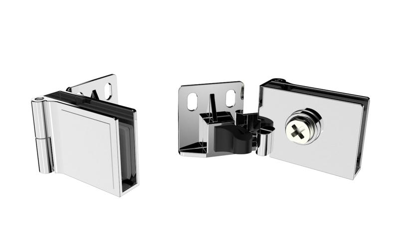 Imagem de Dobradiça Porta de Vidro Cromada Soprano p/móveis