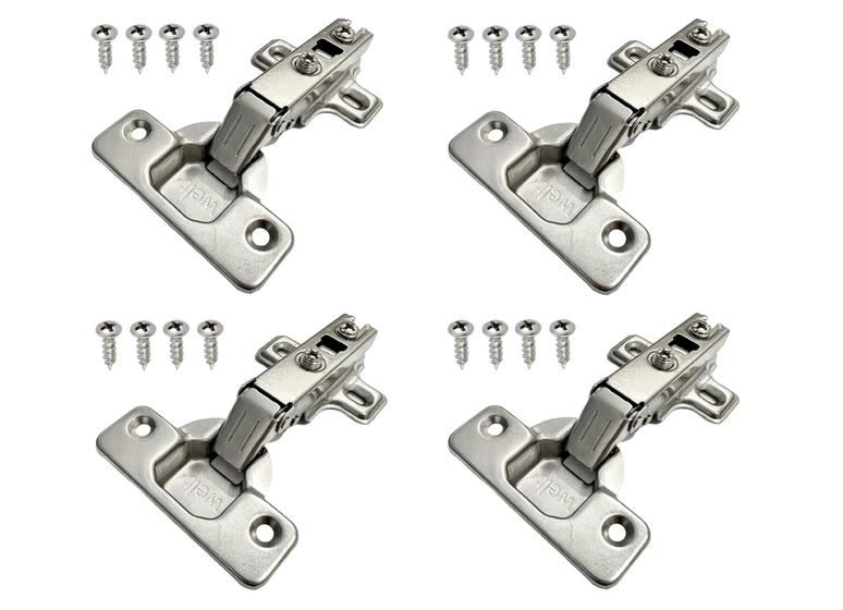 Imagem de Dobradiça Reta Baixa 35mm Welt Com Parafuso Kit Com 4