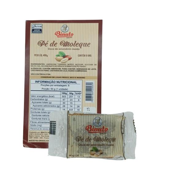Imagem de Doce Pé de Moleque Tradicional sem Glúten com 8 Unidades
