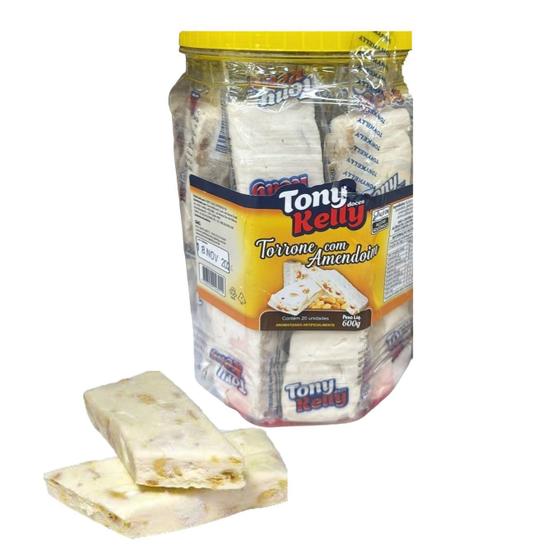 Imagem de Doce Torrone Com Amendoim Pote De 600G Com 20Un Festa Junina