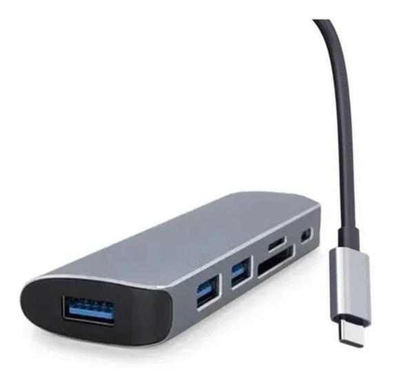 Imagem de Dock Station 6 Em 1 Tipo Com Usb 3.0 Card Reader Sd/Tf