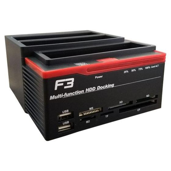 Imagem de Dock station para 2 hds sata + 1 hd ide 2.5"/3.5" usb 3.0 jc-doc893u3 f3