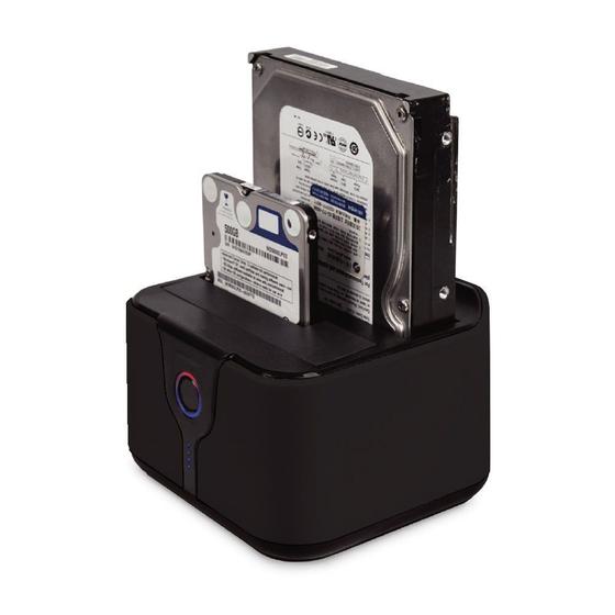 Imagem de Dock Station USB 3.0 Para 2 HD Sata 2.5 e 3.5 PC com Botão Clone Backup Preto Mymax MDCK-HD05U3/BK-1