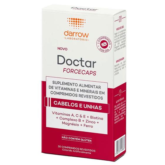 Imagem de Doctar Forcecaps Darrow para Cabelos e Unhas com 30 Comprimidos Revestidos