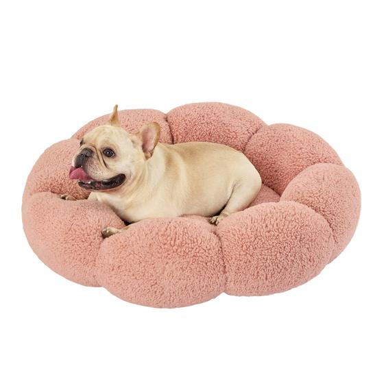 Imagem de Dog Bed Lesure Calming Flower Donut redondo para cães médios