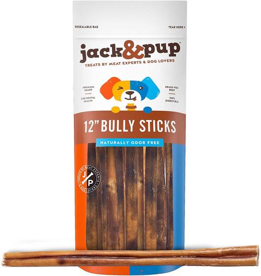 Imagem de Dog Bully Sticks Jack & Pup Thick Bully Sticks 30 cm, pacote com 5