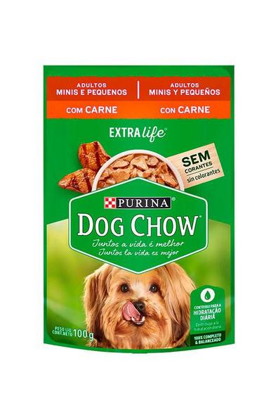 Imagem de Dog chow sachê adultos mini e pequeno carne 100g