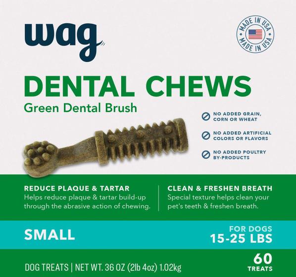 Imagem de Dog Dental Treats Wag ajuda a limpar os dentes e refrescar o hálito