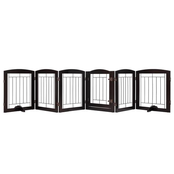 Imagem de Dog Gate Spirich Extra Wide Wooden Freestanding 6 painéis