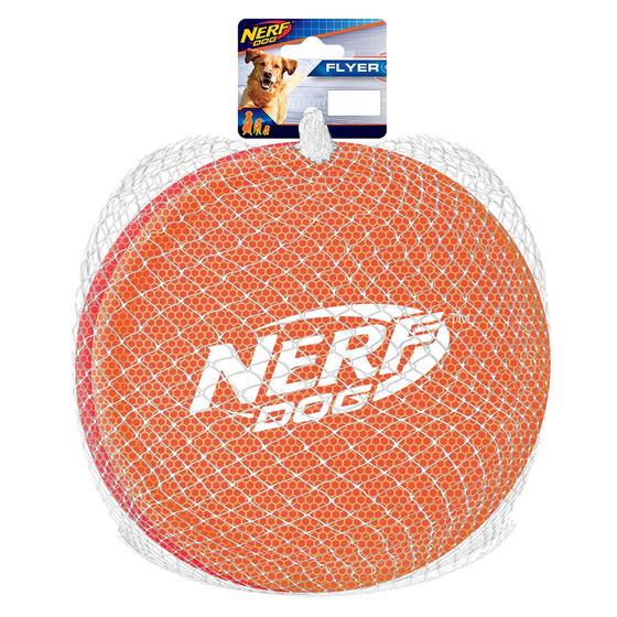 Imagem de Dog Toy Nerf Dog Nylon Flyer Flying Disc 23 cm, pacote com 2 unidades, laranja/