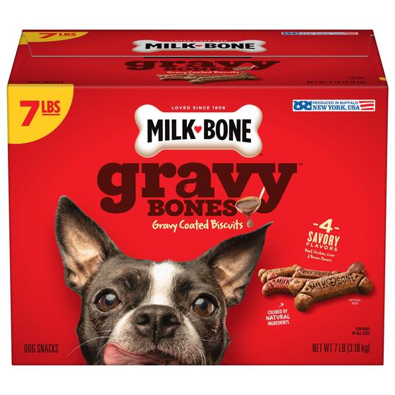 Imagem de Dog Treats Milk-Bone Gravy Bones de 7 libras com 4 sabores de carne