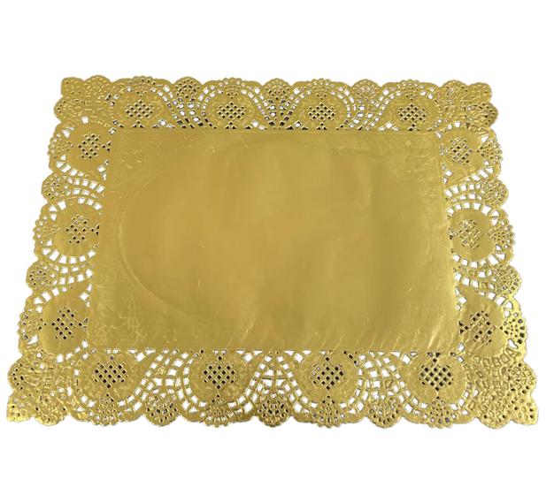 Imagem de Doilies  Retangular Dourado Toalha Rendada  20x30 80 un