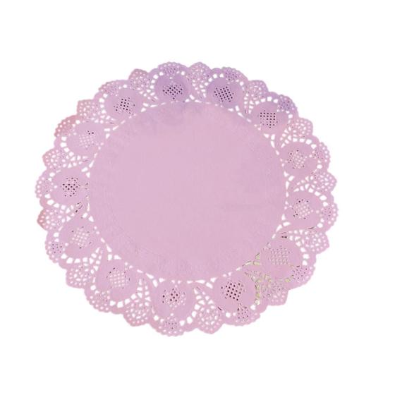 Imagem de Doilies toalha de papel rendado Redondo  Rosa 34,5cm 52 un