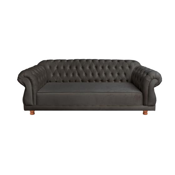 Imagem de Dois Sofás Chesterfield Elisabeth 2M - Suede Cinza Camurça / sala de estar, recepção, barbearia