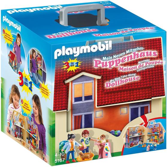 Imagem de Doll House Playmobil Take Along Modern com 3 bonecos e acessórios