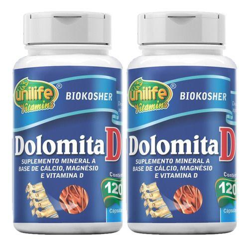 Imagem de Dolomita D Cálcio Magnésio 2 X 120 Cápsulas 950mg - Unilife