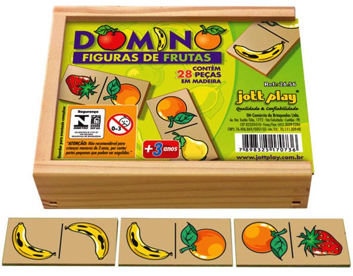 Imagem de Dominó Figuras De Frutas 28 Peças Jottplay