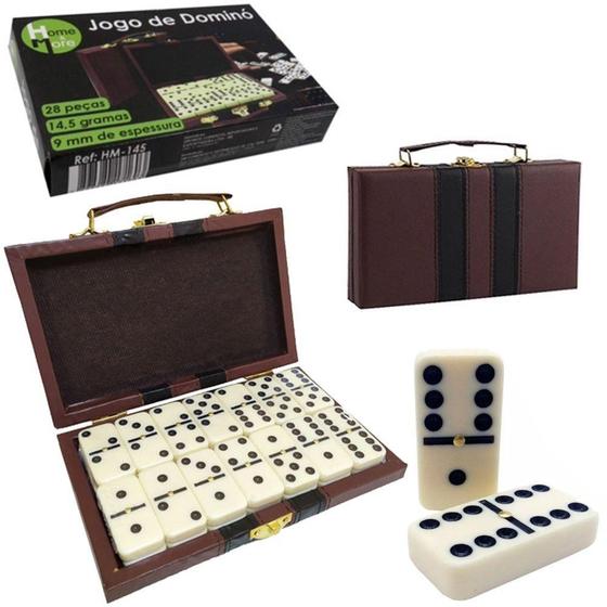 Imagem de Domino tipo osso 49x24x9mm com maleta na caixa - HM COMERCIO