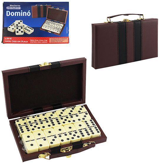 Imagem de Domino tipo osso 49x24x9mm na maleta