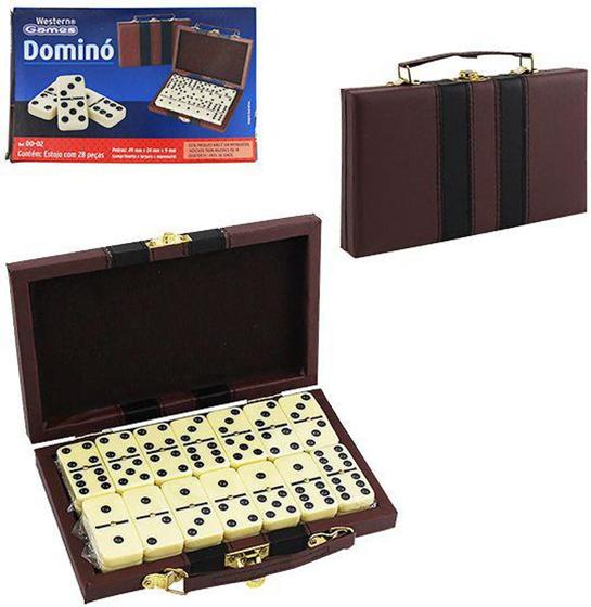 Imagem de Domino tipo osso 49x24x9mm na maleta - WESTERN