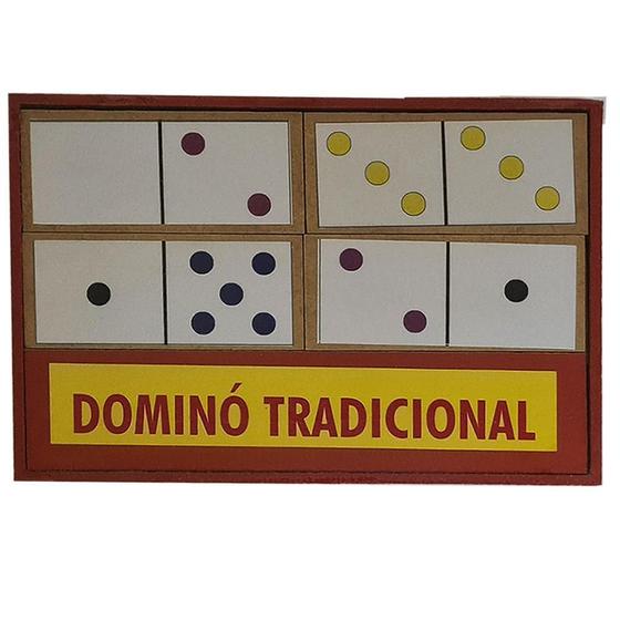 Imagem de Dominó Tradicional Brinquedo Educativo Em Madeira