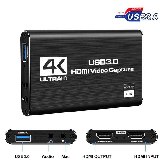 Imagem de Dongle de captura de vídeo USB HDMI 4K para USB HDMI com tela WiFi