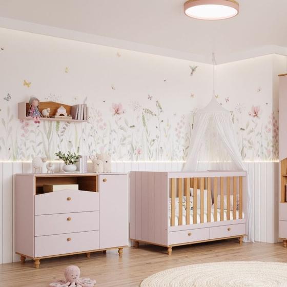 Imagem de Dormitório Bebê Berço e Cômoda Casinha Permobili