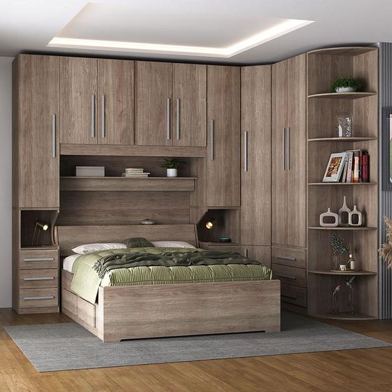 Dormitório De Casal Sem Cama 1219S Castanho Menor preço em Dormitório De Casal Sem Cama 1219S Castanho