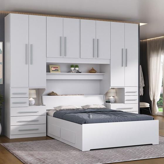 Dormitório De Casal Sem Cama 1223S Branco Menor preço em Dormitório De Casal Sem Cama 1223S Branco