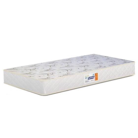 Imagem de Dormitório Theo 3 Portas, Cômoda 3 Gavetas com Pés Madeira Natural e Colchão D18 - Reller Móveis