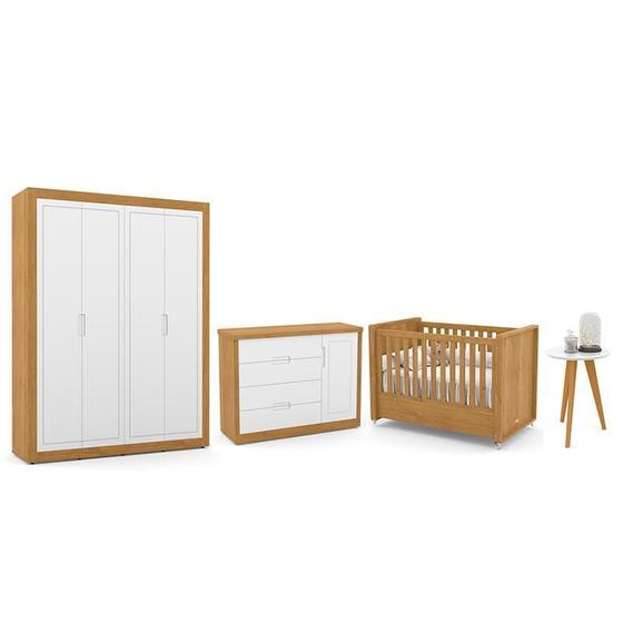 Imagem de Dormitório Tutto New 4 Portas, Cômoda 1 Porta, Berço e Mesinha - Matic Móveis