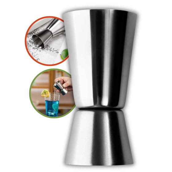 Imagem de Dosador De Bebida Duplo Em Aço Inoxidavel 30/60ml