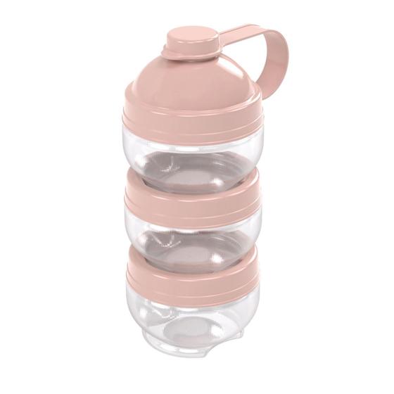 Imagem de Dosador De Leite Em Pó Com 3 Compartimentos Rosa - Plasutil