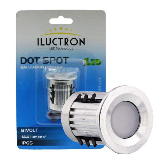 Imagem de Dot Spot Solo Balizador Led Luz Branco Quente Bivolt Iluctron IL70059