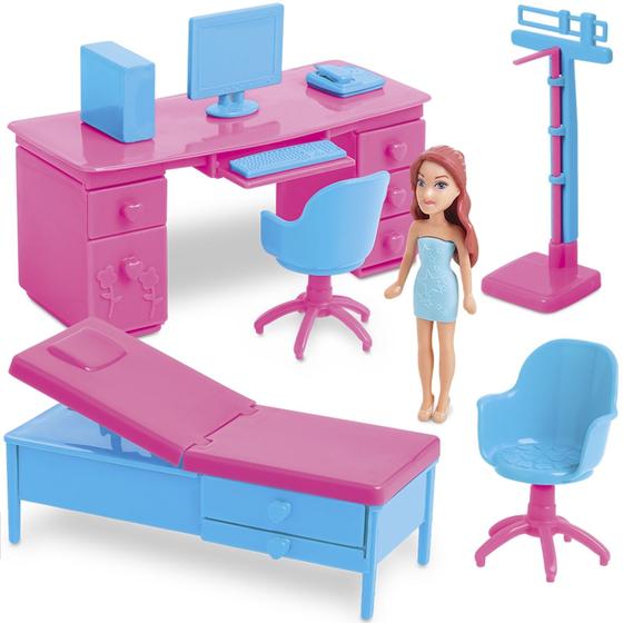 Imagem de Doutora Judy Brinquedo Clínica Médica Miniatura Com Móveis E Acessórios - Samba Toys