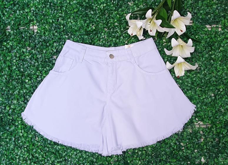 Imagem de DOUTORAS MODAS Short Jeans Feminino Cintura Alta Tingido Detalhes Coloridos 9224