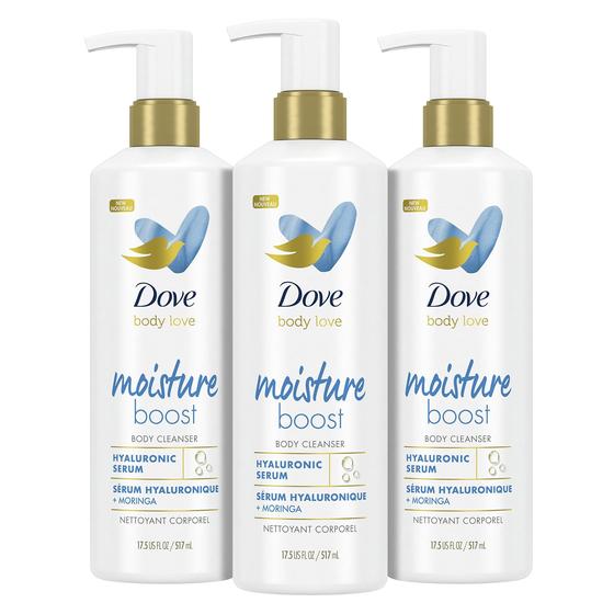 Imagem de Dove Body Love Moisture Boost - Limpador Corporal (500ml) - Pacote com 3