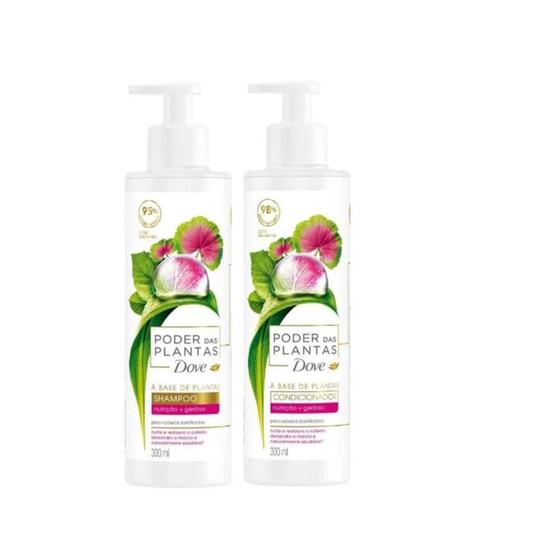Imagem de Dove poder das plantas shampoo+condicionador nutrição + geranio 300 ml