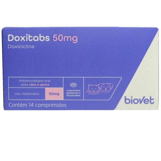 Imagem de Doxitabs 50mg com 14 Comprimidos para Cães e Gatos Biovet