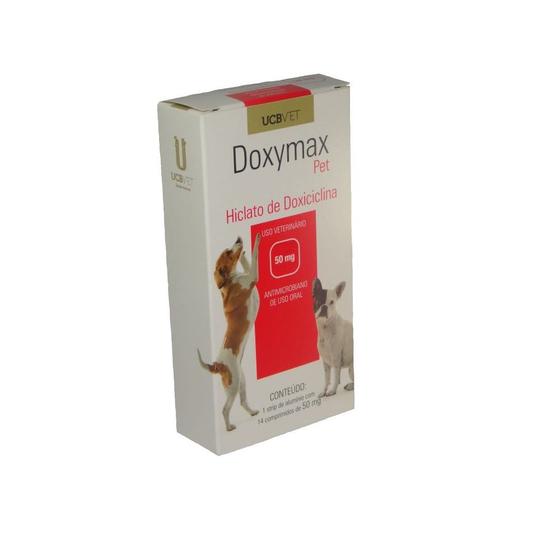 Imagem de Doxymax Doxiciclina Pet Ucb Vet 50mg 14 Comprimidos