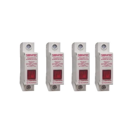 Imagem de Dps Protetor De Surto Classe 2 1p 40ka 275v Kit Com 4 Unid