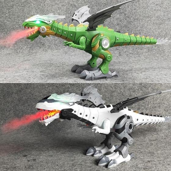 Imagem de Dragão Dinossauro Robô Solta Fumaça com luz e som Cyber