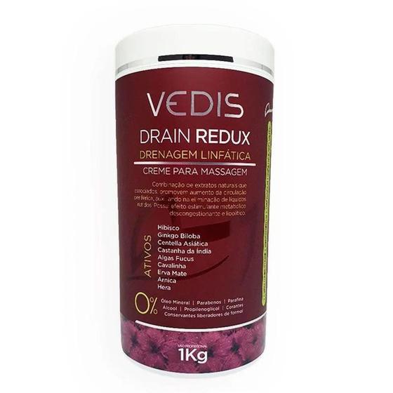 Imagem de Drain Redux Creme para Drenagem Linfática 1kg Vedis