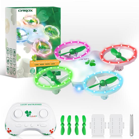 Imagem de Drone Carox Mini Lucky Clover para crianças e adultos com 2 baterias