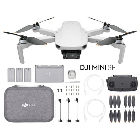 Imagem de Drone DJI Mini SE Fly More Combo com Câmera - 2,7K com Controle Remoto Cinza