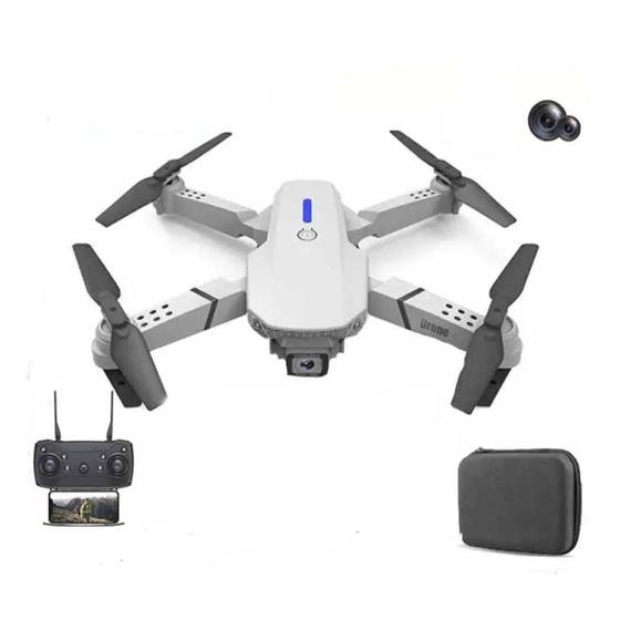 Imagem de Drone E88 Pro com Câmera Dupla 4K, Resistente, WiFi FPV, Design Dobrável, Bolsa de Transporte e Luzes LED RC
