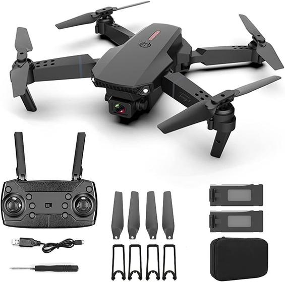 Imagem de Drone E88 Pro Kit 1 à 3 Baterias Com Câmera 4K HD Manobras